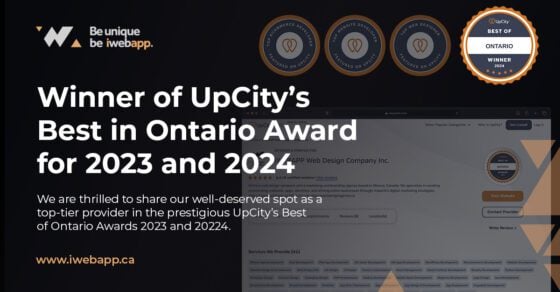 - iWEBAPP Web Design Company Clinches UpCity's Best in Ontario Award