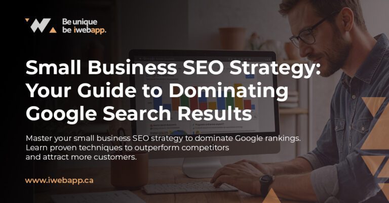 Small business owner reviewing improving SEO rankings on Google