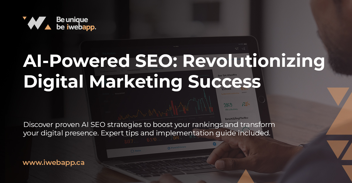 Small business owner reviewing AI-powered SEO analytics dashboard