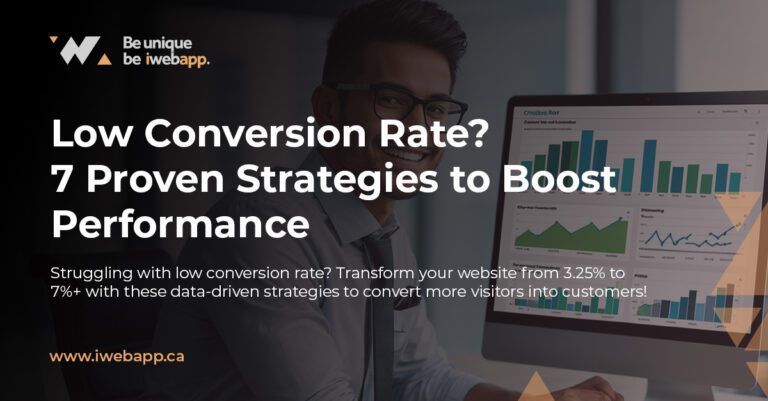 Business professional analyzing increasing website conversion rate metrics on dashboard