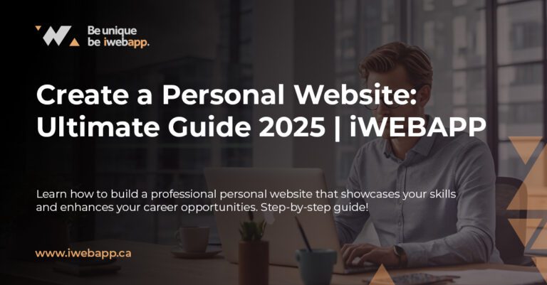 Professional creating a personal website on laptop with portfolio visible