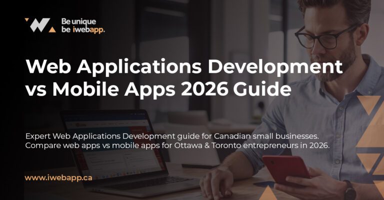 Business owner comparing website, web app, PWA, and mobile app options in 2026