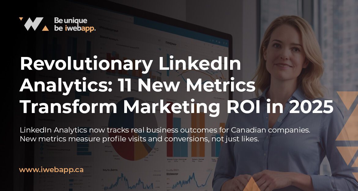 Canadian marketer analyzing LinkedIn analytics dashboard showing improved ROI metrics