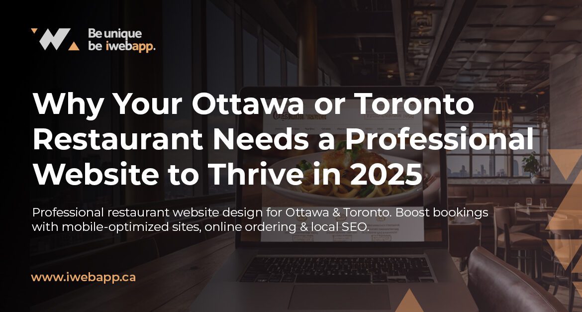 Professional restaurant website design displayed on laptop in Ottawa restaurant