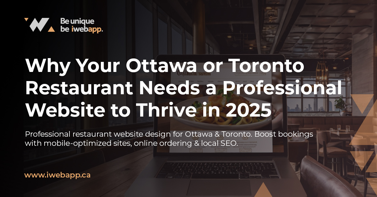 Professional restaurant website design displayed on laptop in Ottawa restaurant
