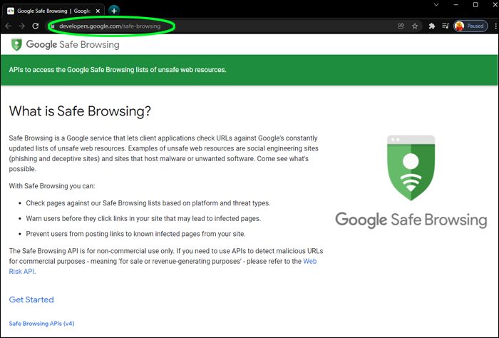 Google Safe Browsing security dashboard showing website safety status with secure site indicators, malware detection alerts, and security compliance metrics for Canadian business websites