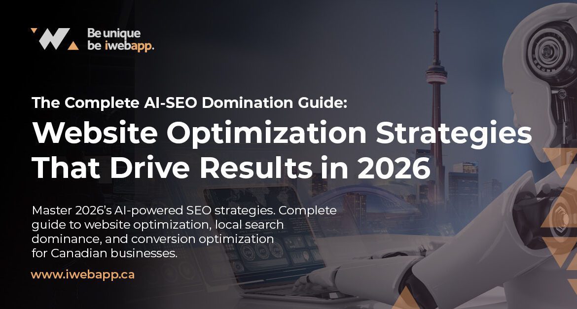 Complete AI-SEO website optimization strategies guide for Toronto businesses showing analytics dashboard with Core Web Vitals and local search performance metrics