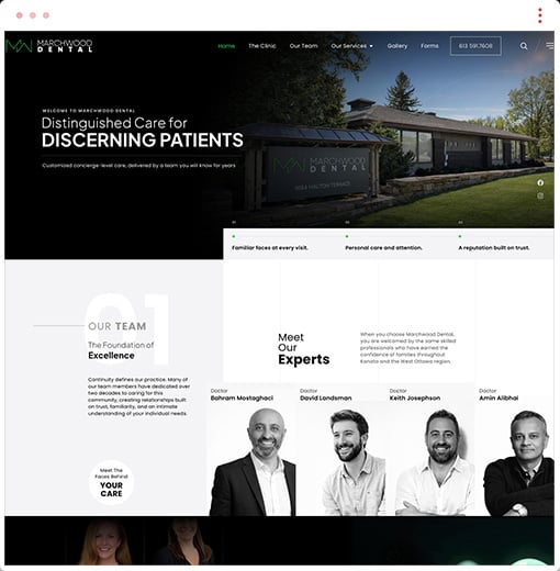 Dental website design for Marchwood Dental in Kanata by iWEBAPP